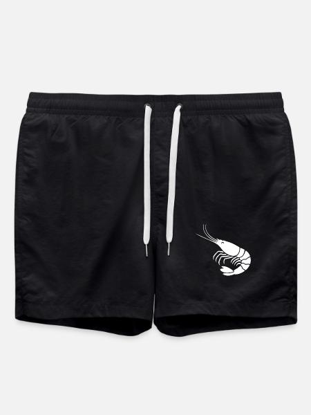 Minimalistisches Garnelen-Silhouetten-Design - Badeshorts - Schwarz