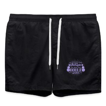 Petanque Spruch Ich brauche keine Therapie Sport - Badeshorts - Schwarz - Vorne - AI Model Male 185 light (185cm)