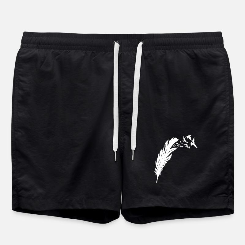 Feathered Freedom Bird Flight Design - Swim Trunks - black
