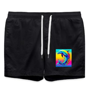 dolphin - Swim Trunks - black - Front - AI Model Male 185 light (185cm)