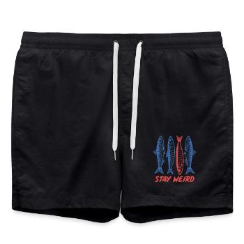 Sardines Stay Weird - Swim Trunks - black - Front - AI Model Male 185 light (185cm)