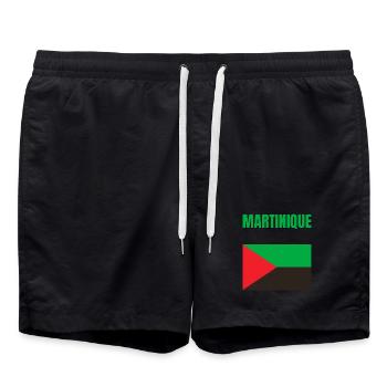 Martinique Antilles flag T-shirt - Swim Trunks - black - Front - AI Model Male 185 light (185cm)