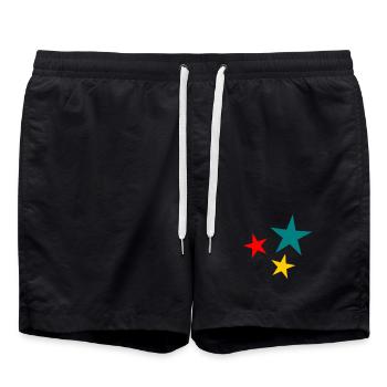 STERN. STERNE. STERN. FEST. JAHRESTAG. WEIHNACHTEN - Badeshorts - Schwarz - Vorne - AI Model Male 185 light (185cm)