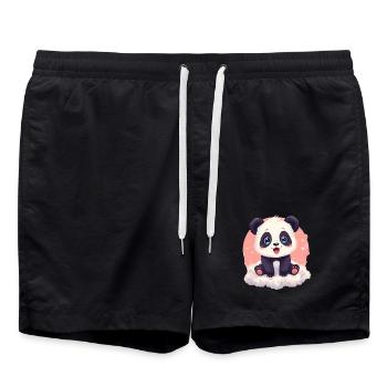 Panda Câlin Sur Nuage Rose - Short de bain - noir - Devant - AI Model Male 185 light (185cm)