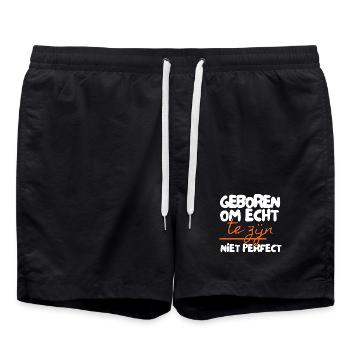 Né pour être réel – Pas parfait - Short de bain - noir - Devant - AI Model Male 185 light (185cm)