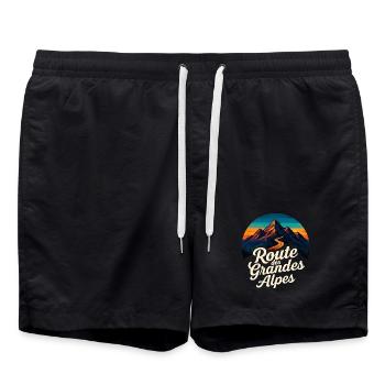 Route des Grandes Alpes Vintage - Swim Trunks - black - Front - AI Model Male 185 light (185cm)