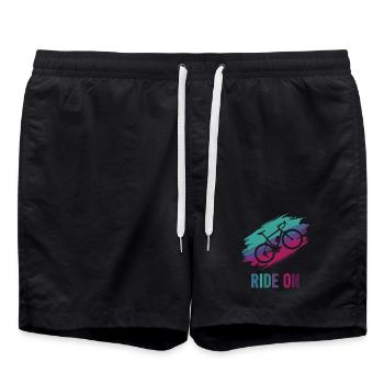 Rainbow Bike Ride On - Short de bain - noir - Devant - AI Model Male 185 light (185cm)
