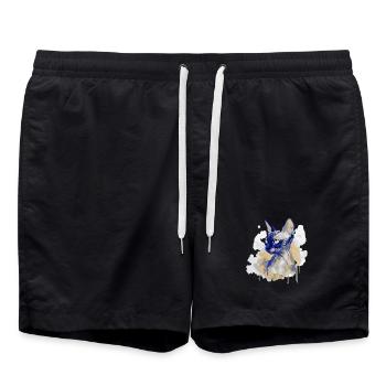 Sphynx Katzenkunst Aquarell - Badeshorts - Schwarz - Vorne - AI Model Male 185 light (185cm)