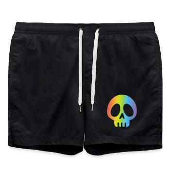 Multicolored skull - Swim Trunks - black - Front - AI Model Male 185 light (185cm)
