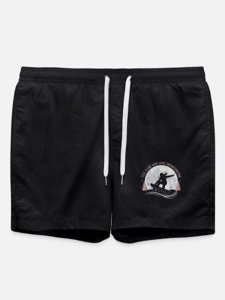 Just a Girl Who Loves Snowboarding - Badeshorts - Schwarz