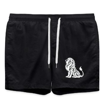 Tribal Löwe Silhouette - Badeshorts - Schwarz - Vorne - AI Model Male 185 light (185cm)