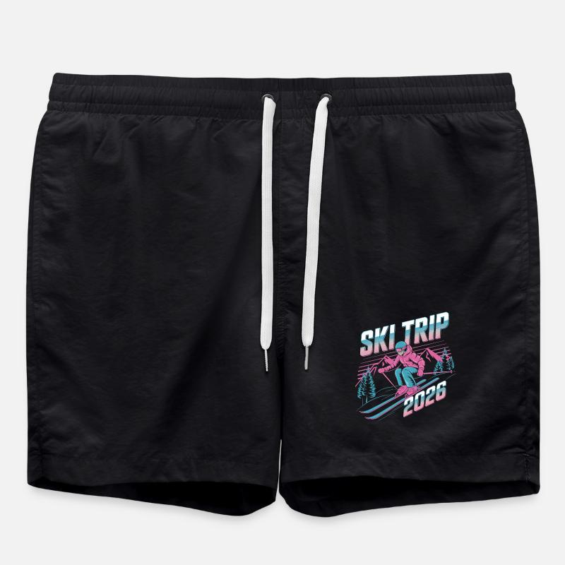 SkiTrip 2026 Retro Neon - Badeshorts - Schwarz