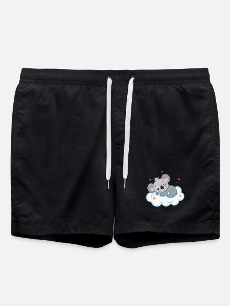Dreamy Koala on Starry Cloud - Swim Trunks - black