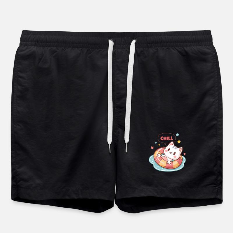 Chat Chill en Bouée Pastel - Short de bain - noir