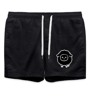Mouton noir - Short de bain - noir - Devant - AI Model Male 185 light (185cm)