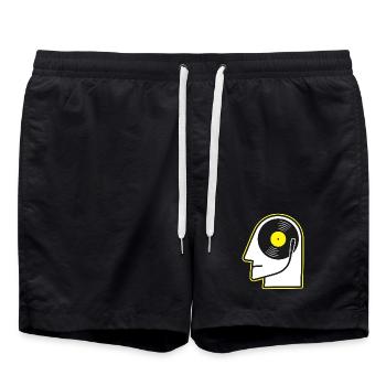 Portrait de tête en vinyle - Short de bain - noir - Devant - AI Model Male 185 light (185cm)