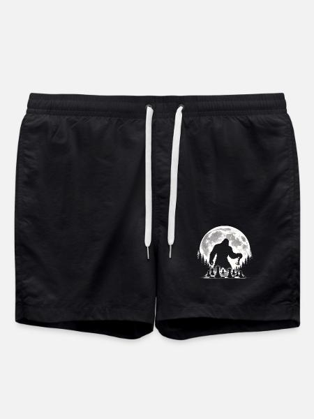 Bigfoot Chess Player - Swim Trunks - black