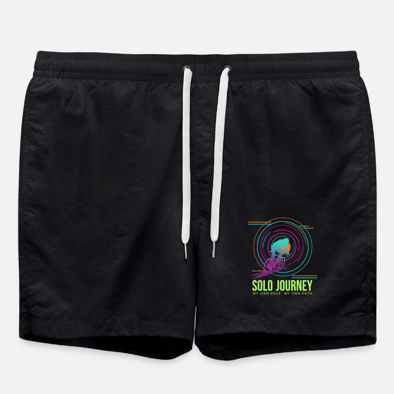 Solo Journey Neon Cyclist - Swim Trunks - black