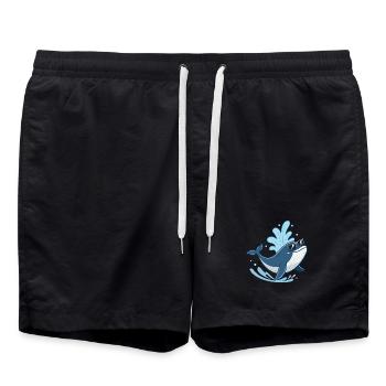 Sun Whale Splash - Swim Trunks - black - Front - AI Model Male 185 light (185cm)