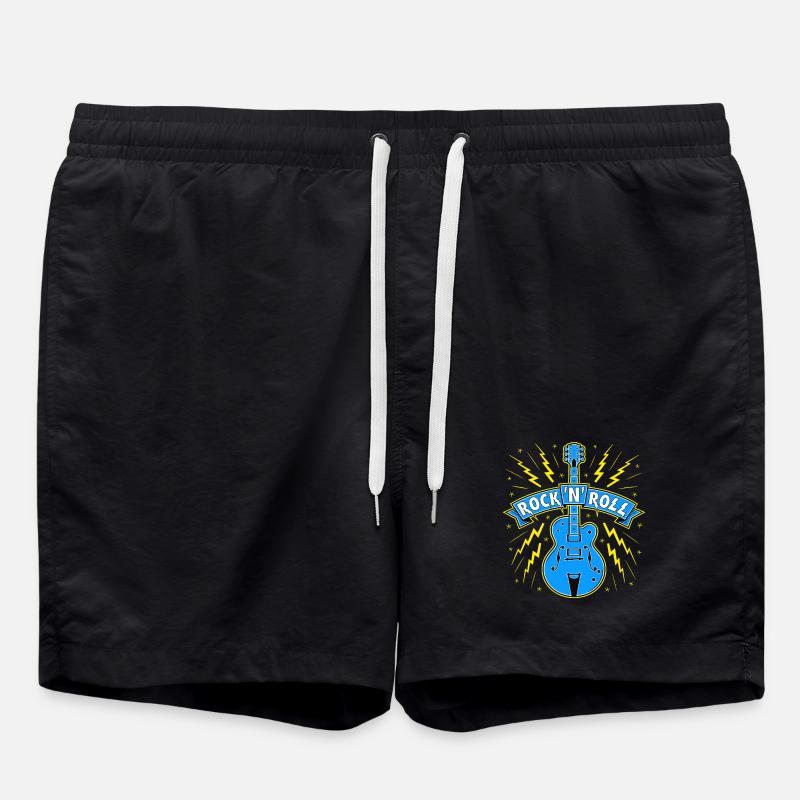 Guitar Rock 'N' Roll Banner - Swim Trunks - black