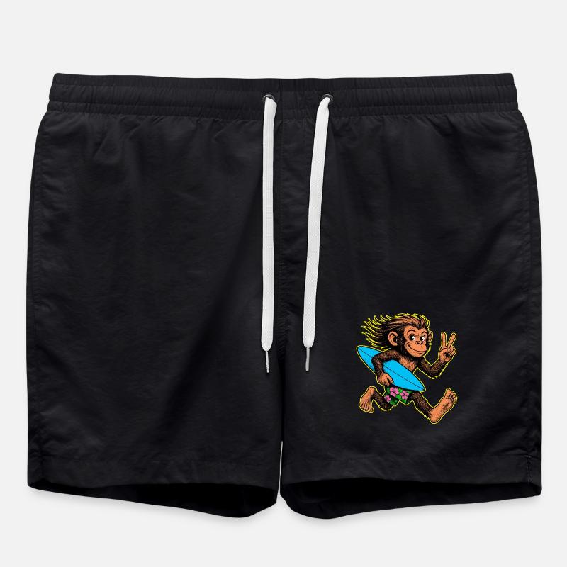 Surfing Monkey Surf Vibes - Swim Trunks - black