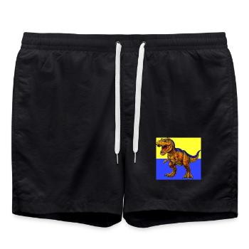 dinosaure - Short de bain - noir - Devant - AI Model Male 185 light (185cm)