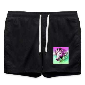 horse - Swim Trunks - black - Front - AI Model Male 185 light (185cm)