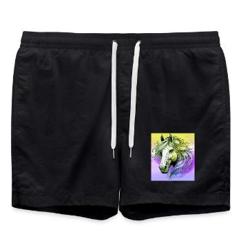 horse - Swim Trunks - black - Front - AI Model Male 185 light (185cm)