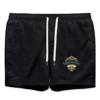 Marseille 1993 - Vintage Écusson - Short de bain - noir - Devant - AI Model Male 185 light (185cm)