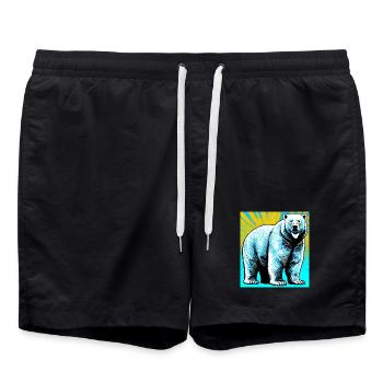 ours blanc - Short de bain - noir - Devant - AI Model Male 185 light (185cm)