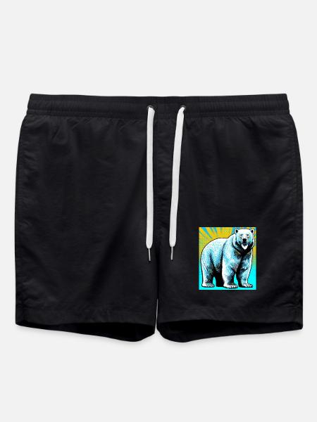 ours blanc - Short de bain - noir