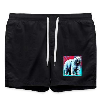 ours blanc - Short de bain - noir - Devant - AI Model Male 185 light (185cm)