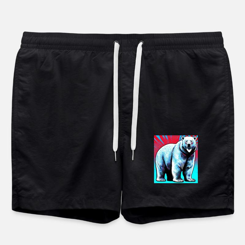 polar bear - Swim Trunks - black