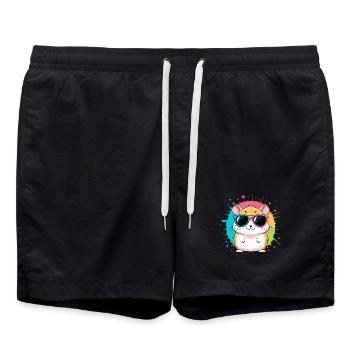 Hamster Soleil Coloré En Lunettes Flashy - Short de bain - noir - Devant - AI Model Male 185 light (185cm)