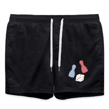 Pastell Würfel & Pinnen-Design - Badeshorts - Schwarz - Vorne - AI Model Male 185 light (185cm)