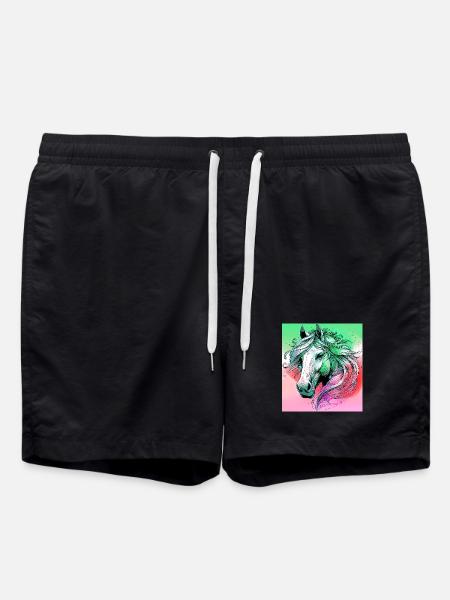 horse - Swim Trunks - black