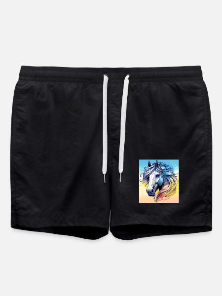 horse - Swim Trunks - black