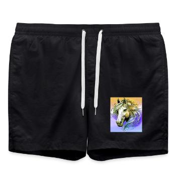 horse - Swim Trunks - black - Front - AI Model Male 185 light (185cm)