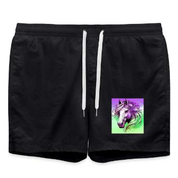 horse - Swim Trunks - black - Front - AI Model Male 185 light (185cm)