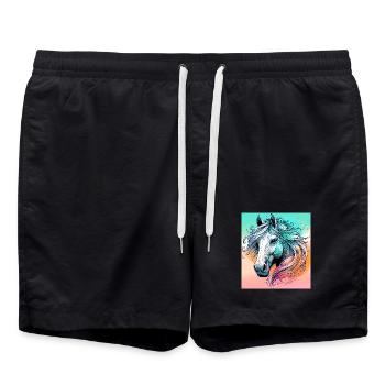 horse - Swim Trunks - black - Front - AI Model Male 185 light (185cm)