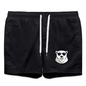 Eisbär mit dunkler Brille - Badeshorts - Schwarz - Vorne - AI Model Male 185 light (185cm)