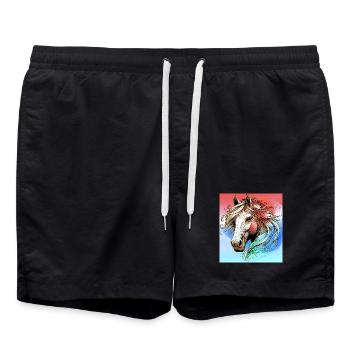 horse - Swim Trunks - black - Front - AI Model Male 185 light (185cm)