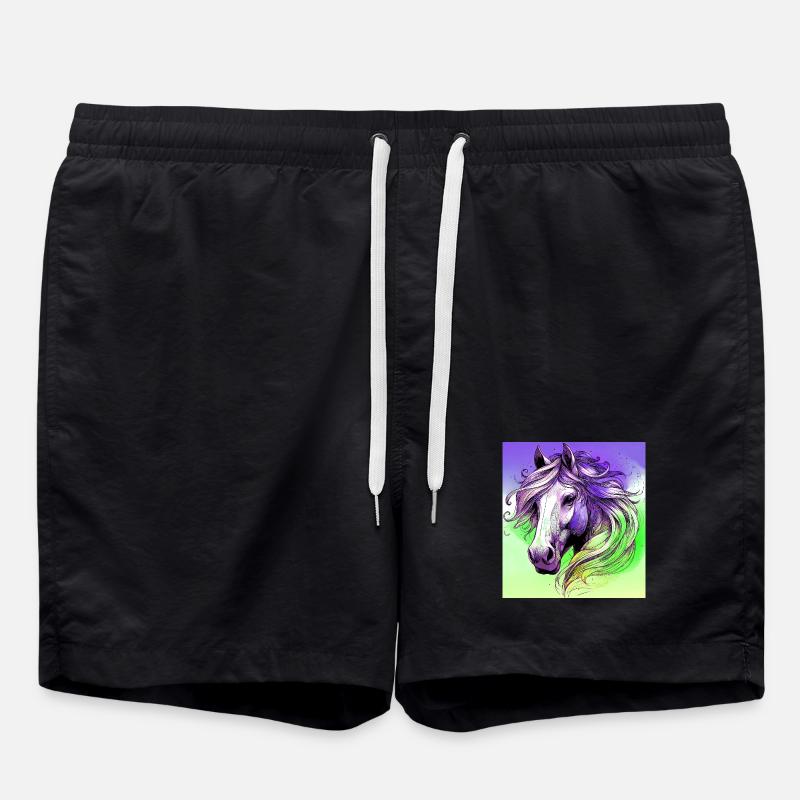 horse - Swim Trunks - black