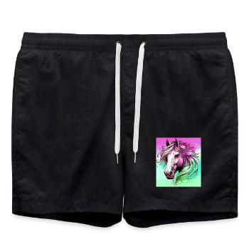 horse - Swim Trunks - black - Front - AI Model Male 185 light (185cm)