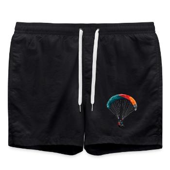 Geometrischer Paragleiter Panodesign - Badeshorts - Schwarz - Vorne - AI Model Male 185 light (185cm)