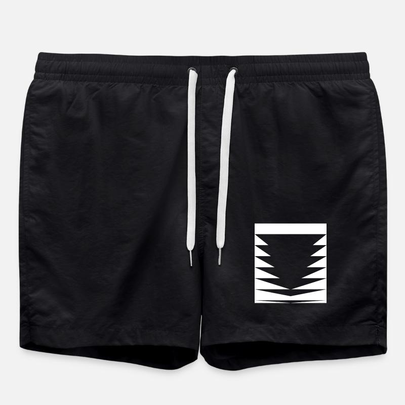 Schwarze Dreiecksmuster - Badeshorts - Schwarz