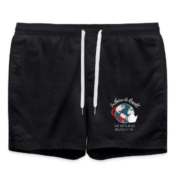 La théière de Russell (texte blanc) - Short de bain - noir - Devant - AI Model Male 185 light (185cm)