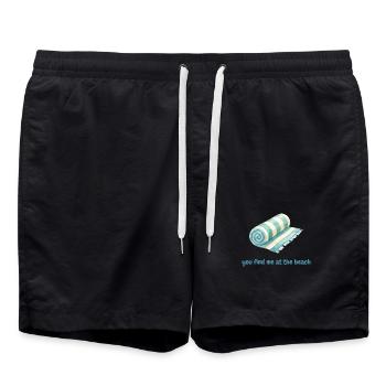You find me at the beach - Swim Trunks - black - Front - AI Model Male 185 light (185cm)