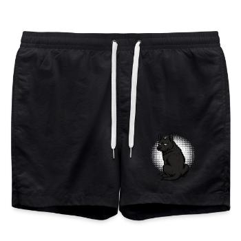 Black German Shepherd German Shepherd Owner - Swim Trunks - black - Front - AI Model Male 185 light (185cm)