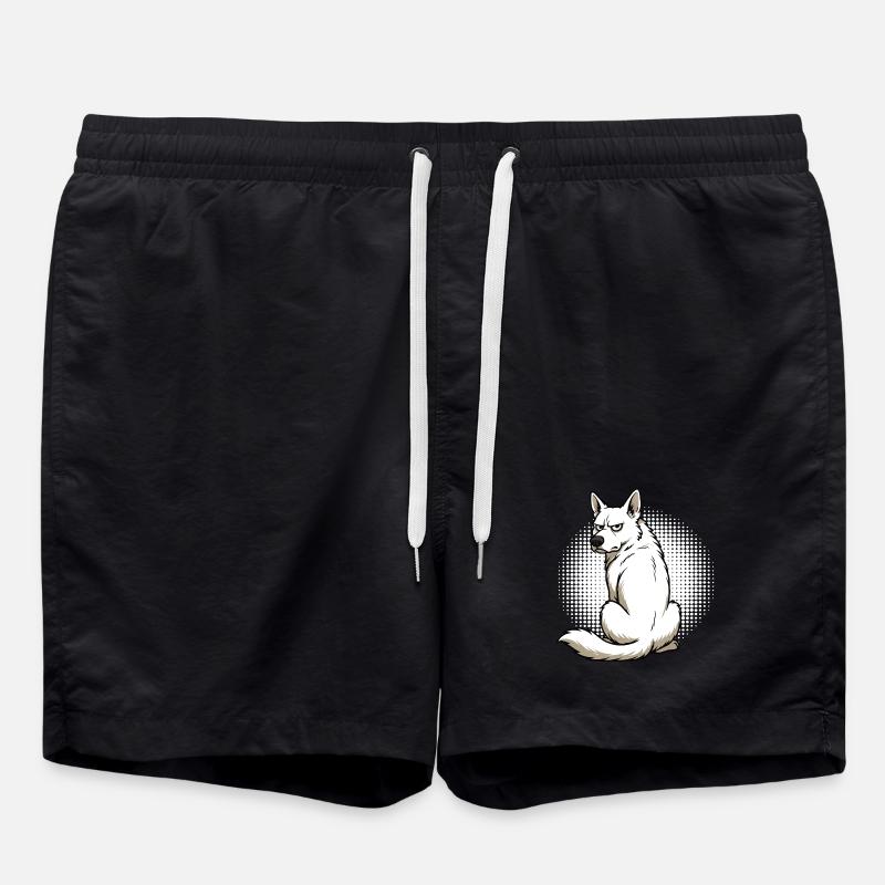 Chiens bergers blancs bergers - Short de bain - noir